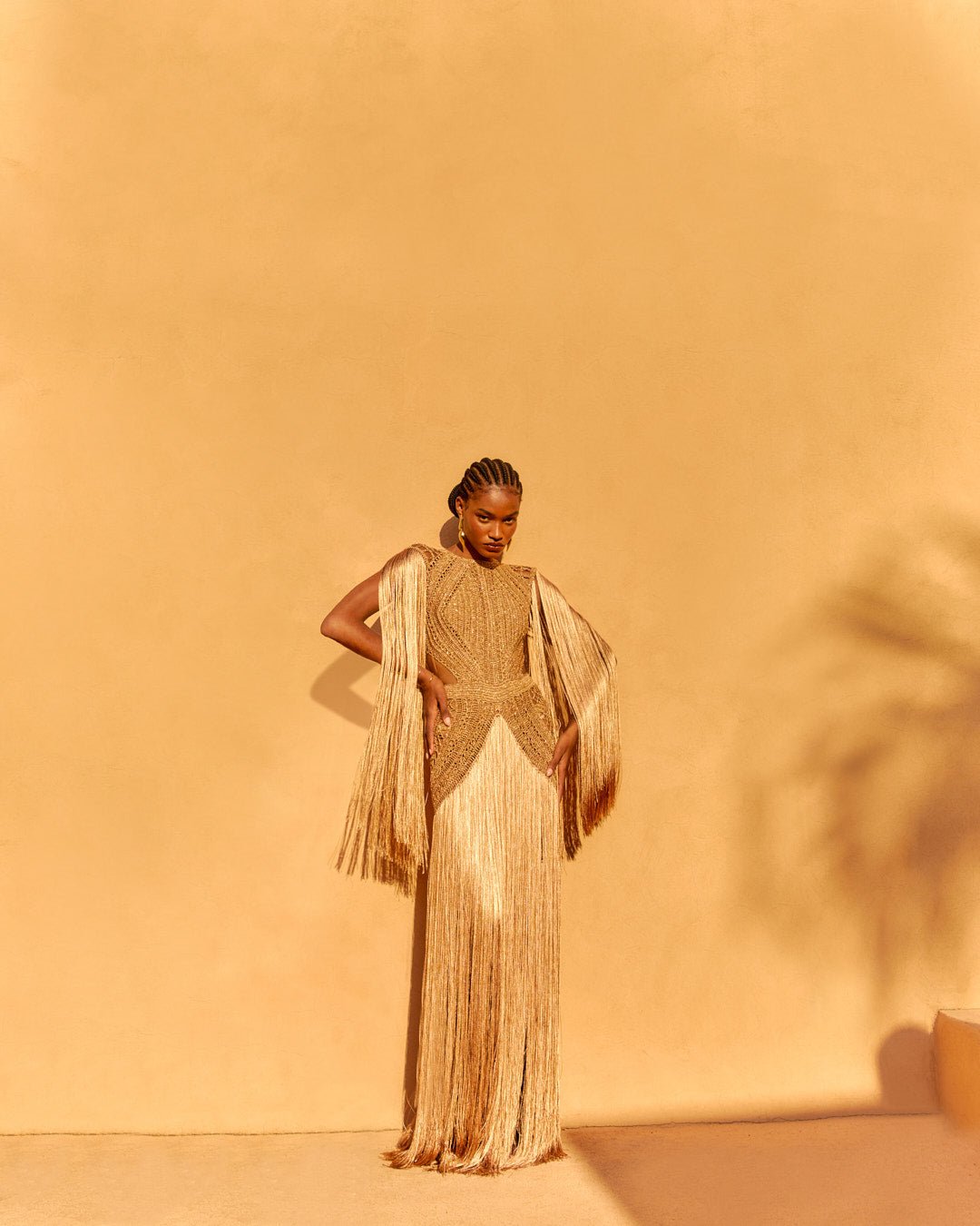 Vestido longo Bonito Dourado Bronze - Ammi