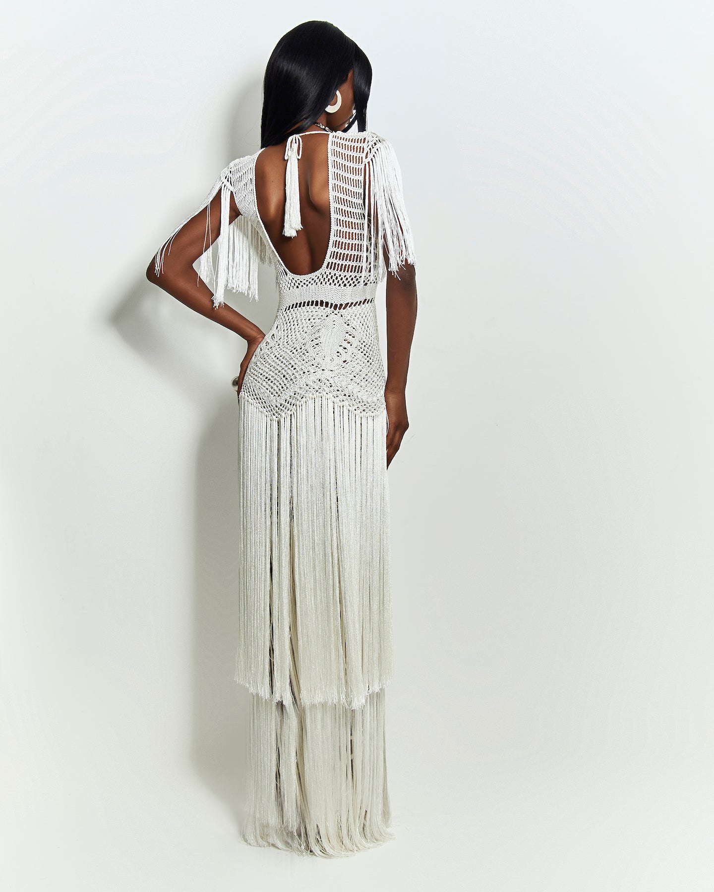 Vestido longo Costa Rica Vermelho / Off White - Ammi