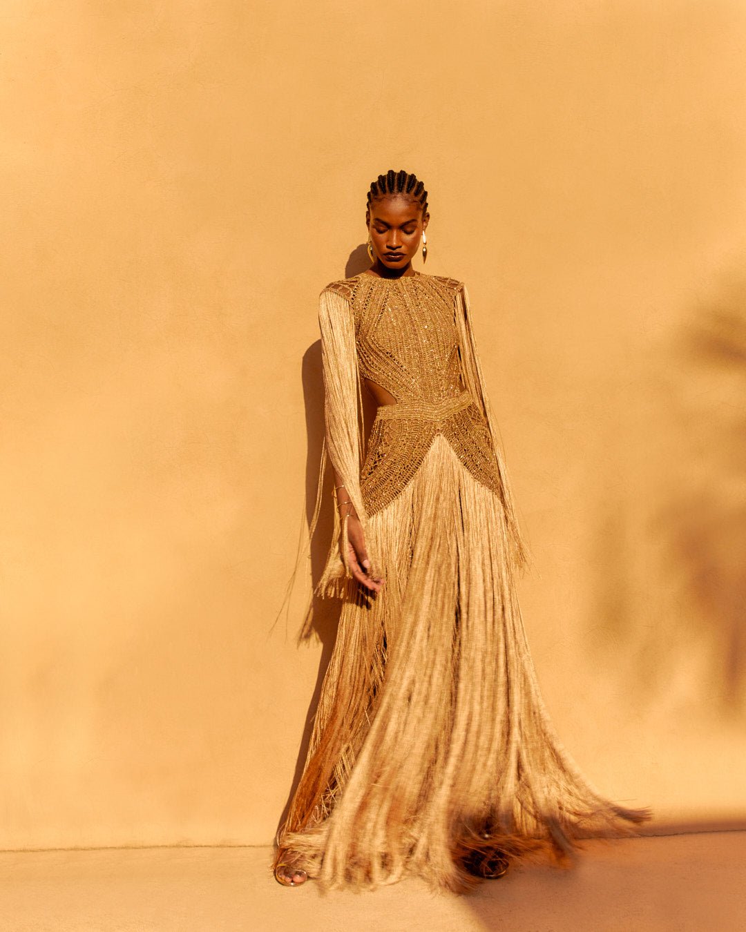 Vestido longo Bonito Dourado Bronze - Ammi