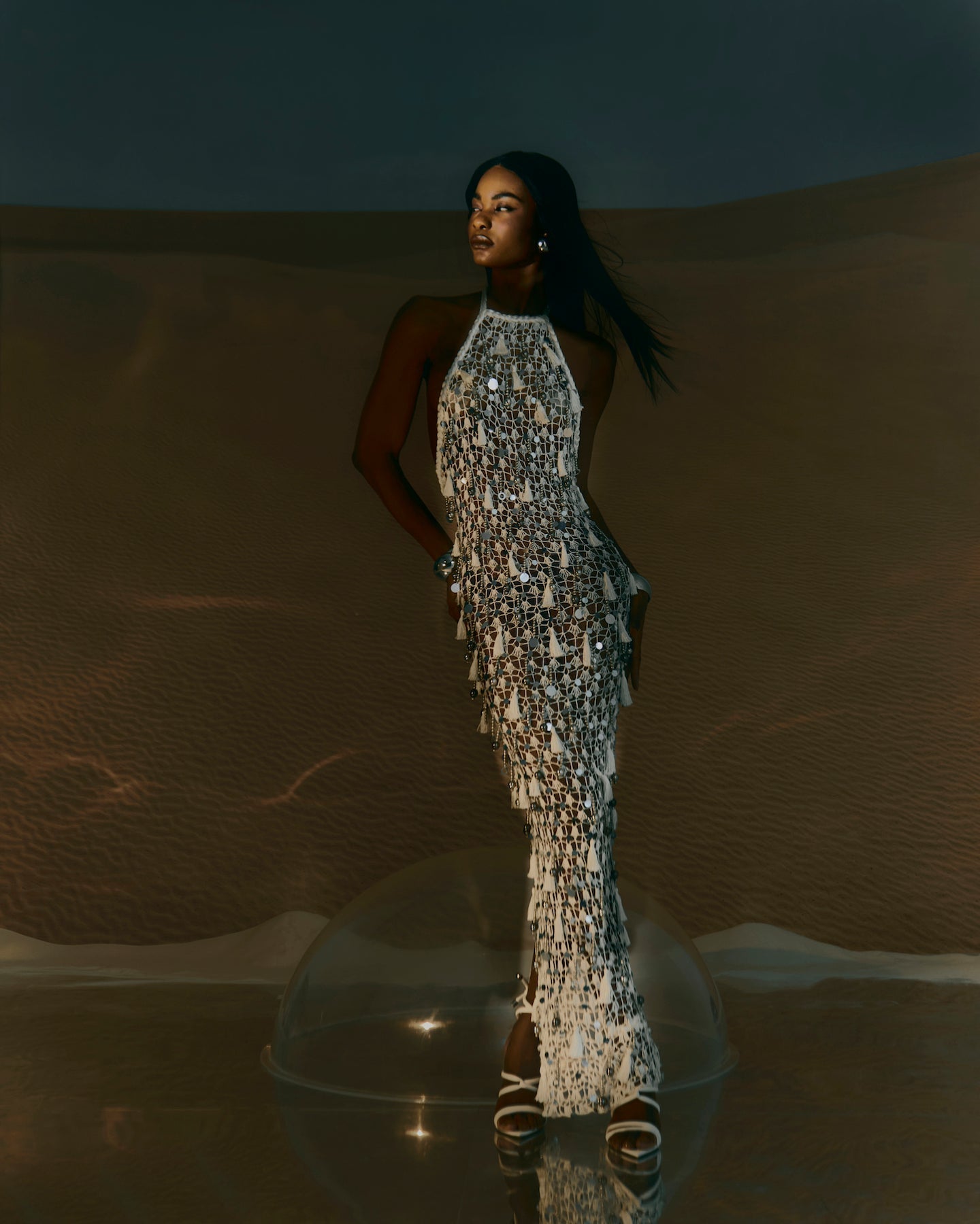 Vestido longo Cadente Off White - Ammi